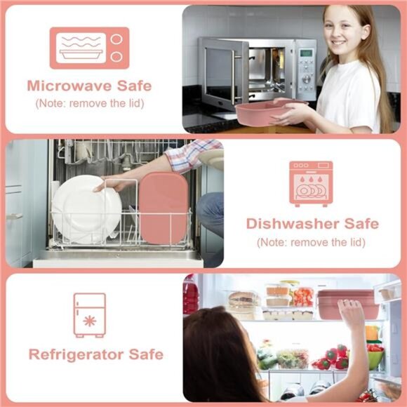 Bento Lunch Box Set - 3 Stackable Containers for Adults and Kids, lunch box - Picture 5 of 8